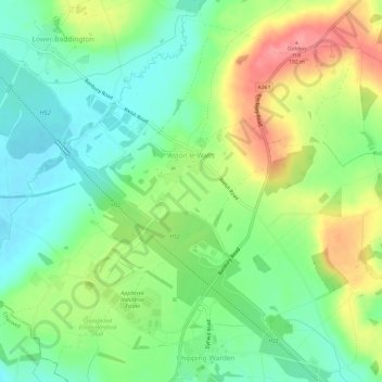 Carte topographique Aston le Walls, altitude, relief