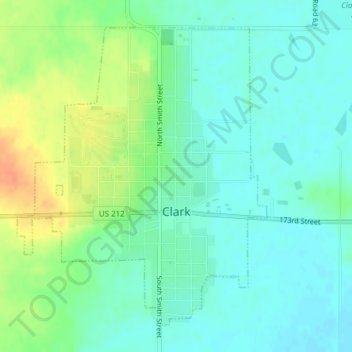 Carte topographique Clark, altitude, relief
