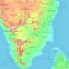 Carte topographique Tamil Nadu, altitude, relief