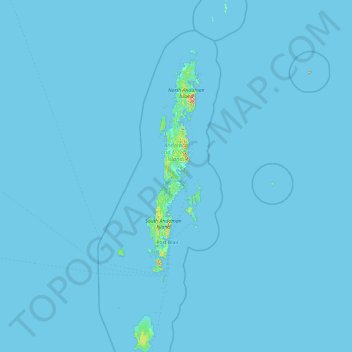 Carte topographique Andaman Islands, altitude, relief