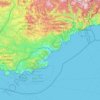 Carte topographique Côte d'Azur, altitude, relief