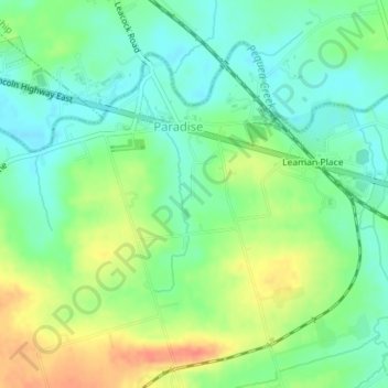 Carte topographique Paradise, altitude, relief