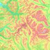 Carte topographique Alpine Lakes Wilderness, altitude, relief