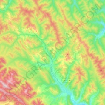 Carte topographique Moldovița, altitude, relief