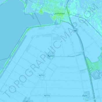 Carte topographique Rutten, altitude, relief