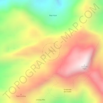 Carte topographique El Vigía, altitude, relief