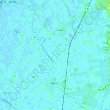 Carte topographique Cappel, altitude, relief