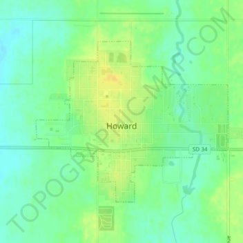 Carte topographique Howard, altitude, relief