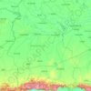 Carte topographique Sisaket, altitude, relief
