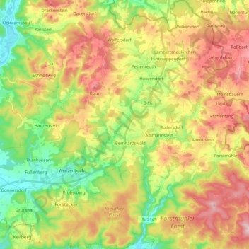 Carte topographique 93170, altitude, relief