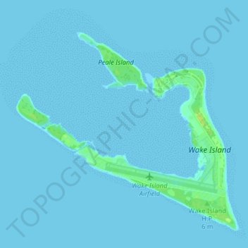 Carte topographique Wake Island, altitude, relief