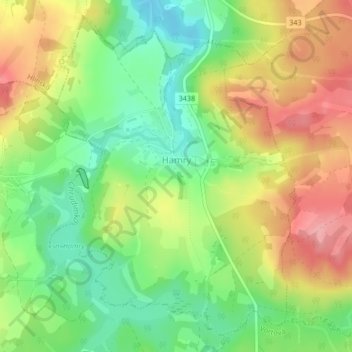 Carte topographique Hamry, altitude, relief