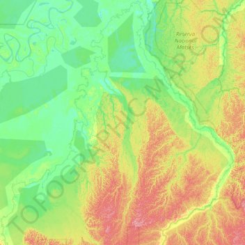 Carte topographique Tapiche, altitude, relief