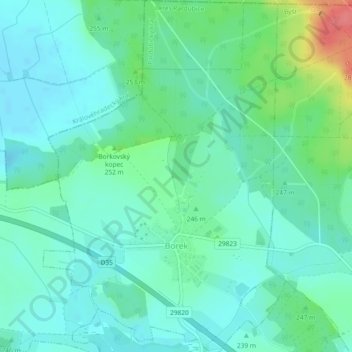 Carte topographique Borek, altitude, relief