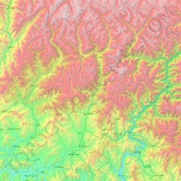 Carte topographique Swat District, altitude, relief