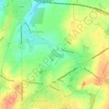 Carte topographique Hoeve Janshoven, altitude, relief