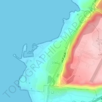 Carte topographique Selaata, altitude, relief