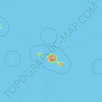 Carte topographique Windward Islands, altitude, relief