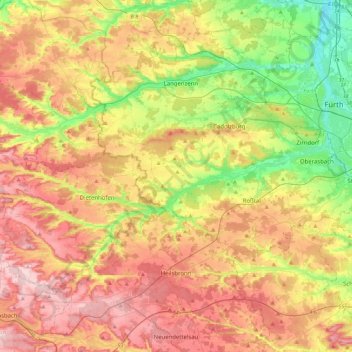 Carte topographique Bibert, altitude, relief