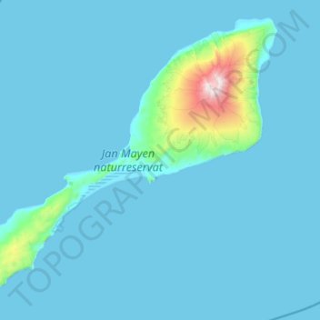 Carte topographique Île Jan Mayen, altitude, relief