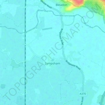 Carte topographique Lympsham, altitude, relief
