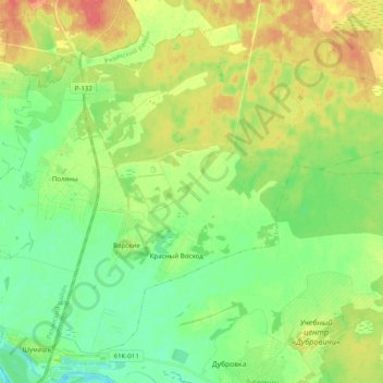 Carte topographique Варсковское сельское поселение, altitude, relief