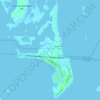 Carte topographique Summerland Key, altitude, relief