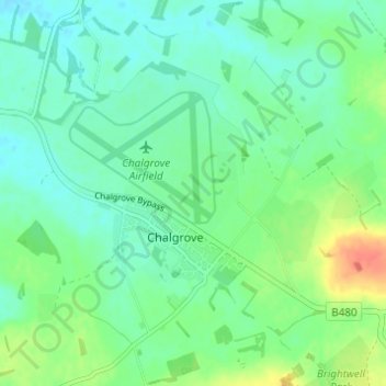 Carte topographique Chalgrove, altitude, relief