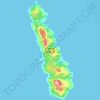 Carte topographique остров Гогланд, altitude, relief