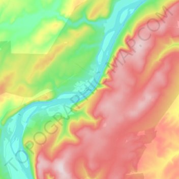 Carte topographique Лена, altitude, relief