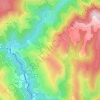 Carte topographique Laval-d'Aurelle, altitude, relief