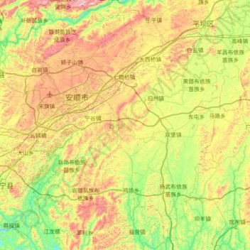Carte topographique 西秀区, altitude, relief