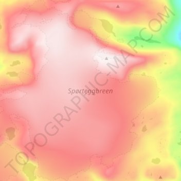 Carte topographique Spørteggbreen, altitude, relief