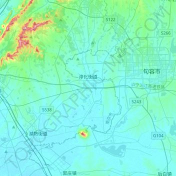 Carte topographique 淳化街道, altitude, relief