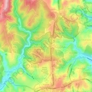 Carte topographique Maslak Mahallesi, altitude, relief