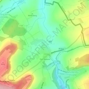 Carte topographique Willingen, altitude, relief