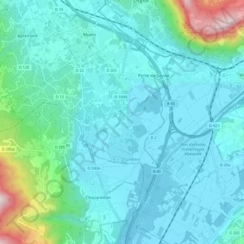 Carte topographique Les Marches, altitude, relief