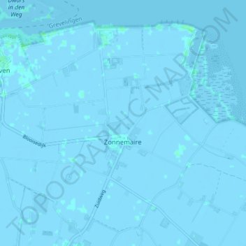 Carte topographique Zonnemaire, altitude, relief