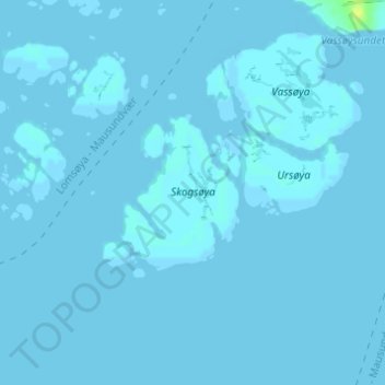 Carte topographique Skogsøya, altitude, relief