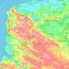 Carte topographique Па-де-Кале, altitude, relief