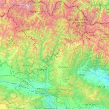 Carte topographique Mtskheta-Mtianeti, altitude, relief