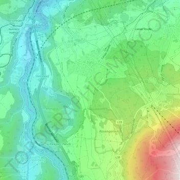 Carte topographique Igls, altitude, relief