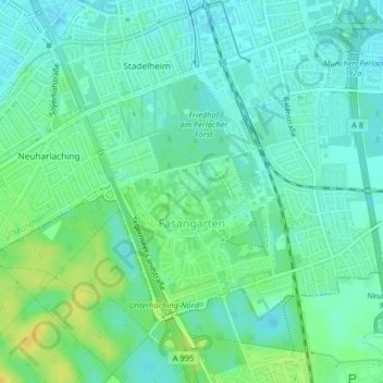 Carte topographique Südgiesing, altitude, relief