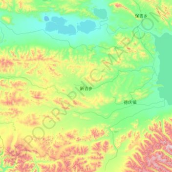 Carte topographique 新吉乡, altitude, relief