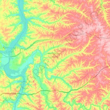 Carte topographique Humphreys County, altitude, relief