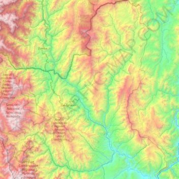 Carte topographique San Ignacio, altitude, relief