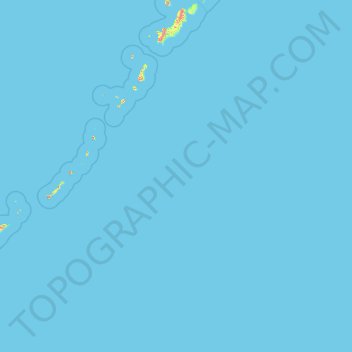 Carte topographique Îles Kouriles, altitude, relief