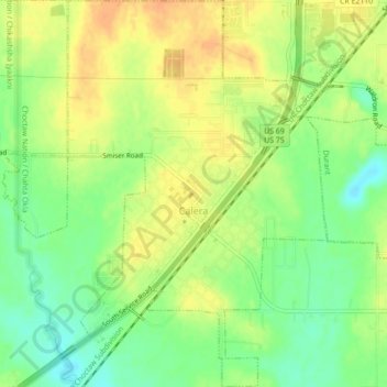 Carte topographique Calera, altitude, relief