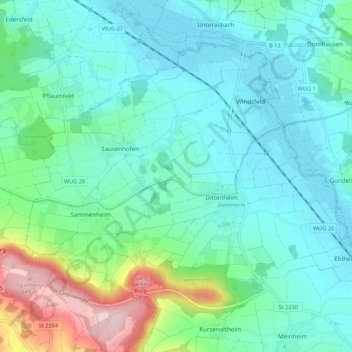 Carte topographique 91723, altitude, relief