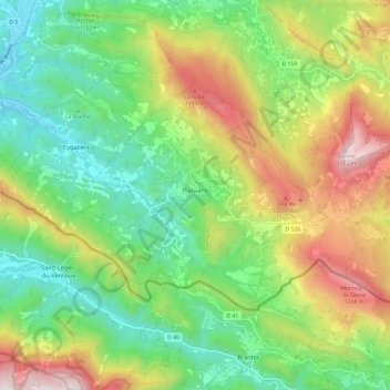 Carte topographique Plaisians, altitude, relief